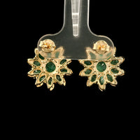 3.76 Ct Round Emerald 14K Gold Earrings