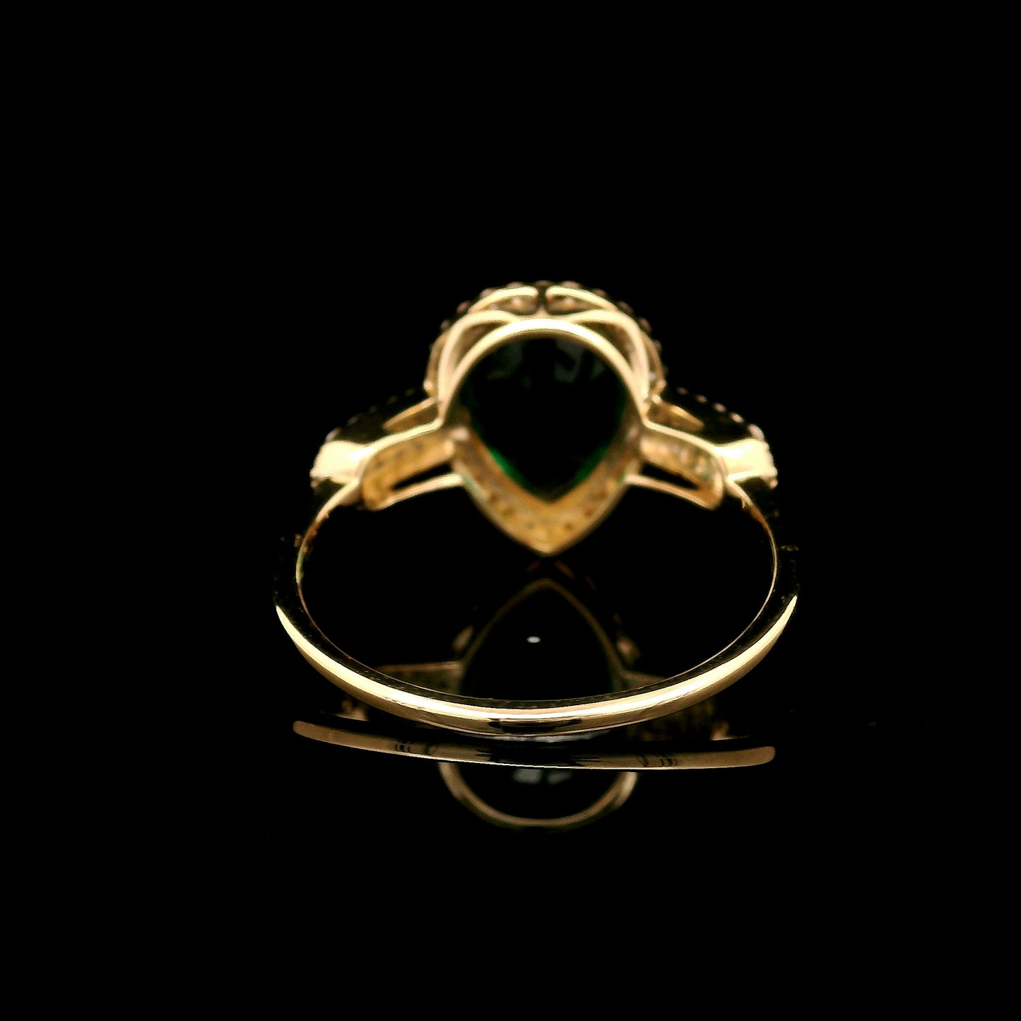 1.88 Ct Pear Mixed Cut Lab Grown Emerald 14K Gold Ring