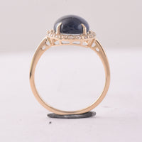 5.30 Ct Oval Sapphire 9K Gold Ring