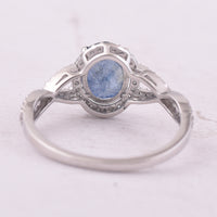 2.09 Ct Oval Mixed Cut Natural Sapphire 950 Platinum Ring