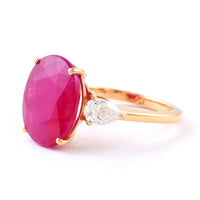 8.14 Ct Oval Ruby 18K Gold Ring
