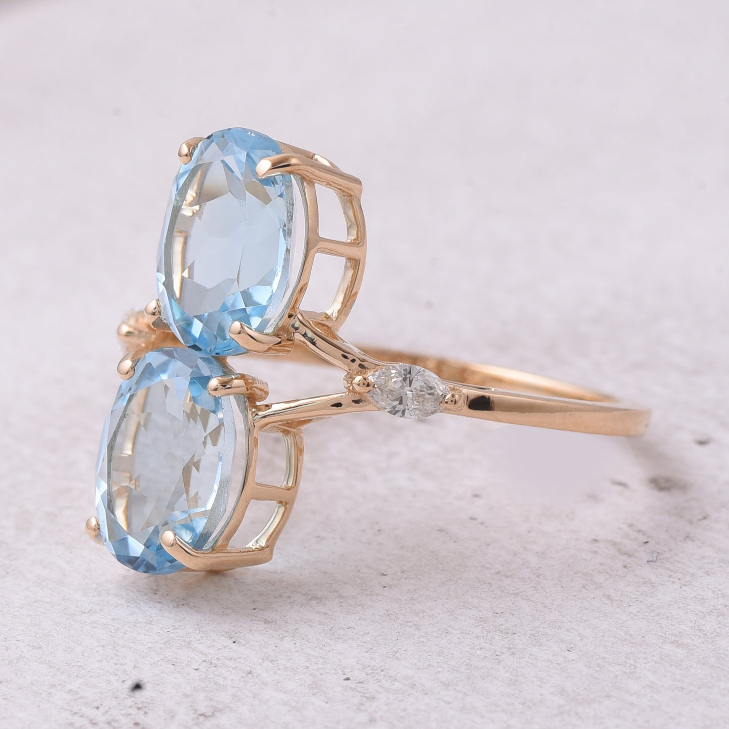 4.96 Ct Oval Natural Topaz 14K Gold Ring