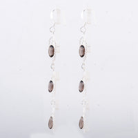 14.65 Ct Smoky Quartz 925 Sterling Silver Earrings