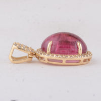 4.08 Ct Oval Tourmaline 9K Gold Pendant