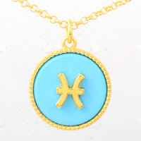 7.74 Ct Round Turquoise 925 Sterling Silver Pendant