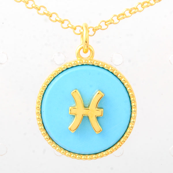 7.74 Ct Round Turquoise 925 Sterling Silver Pendant