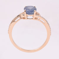 1.99 Ct Oval Mixed Cut Natural Sapphire 14K Gold Ring