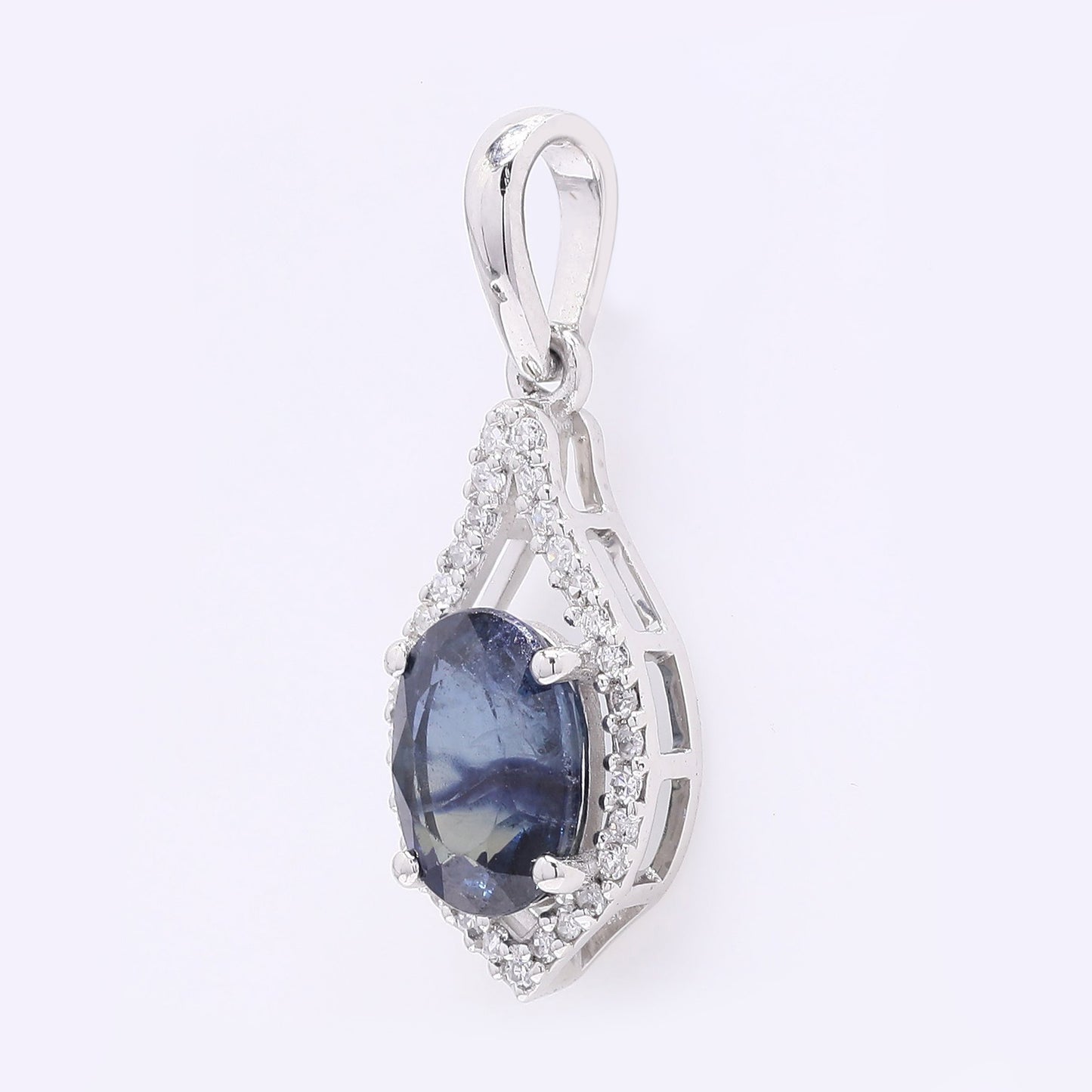 1.51 Ct Oval Mixed Cut Natural Sapphire 950 Platinum Pendant
