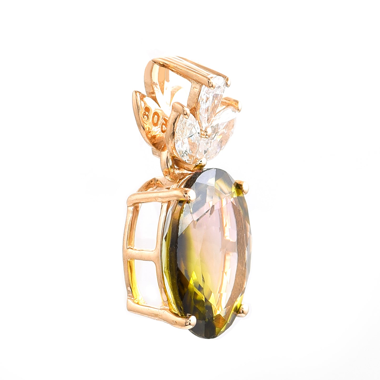 1.71 Ct Oval Tourmaline 14K Gold Pendant
