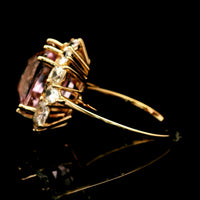 11.74 Ct Cushion Kunzite 14K Gold Ring
