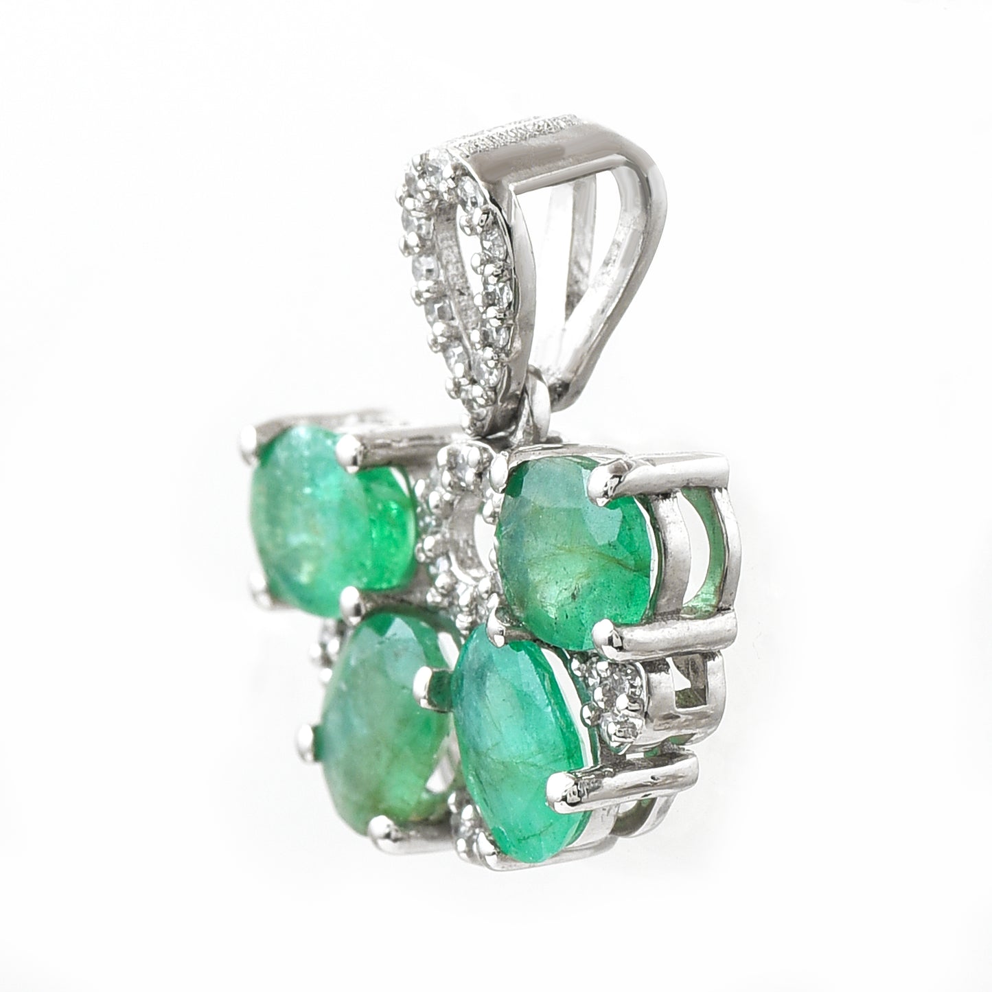 1.22 Ct Oval Emerald 950 Platinum Pendant