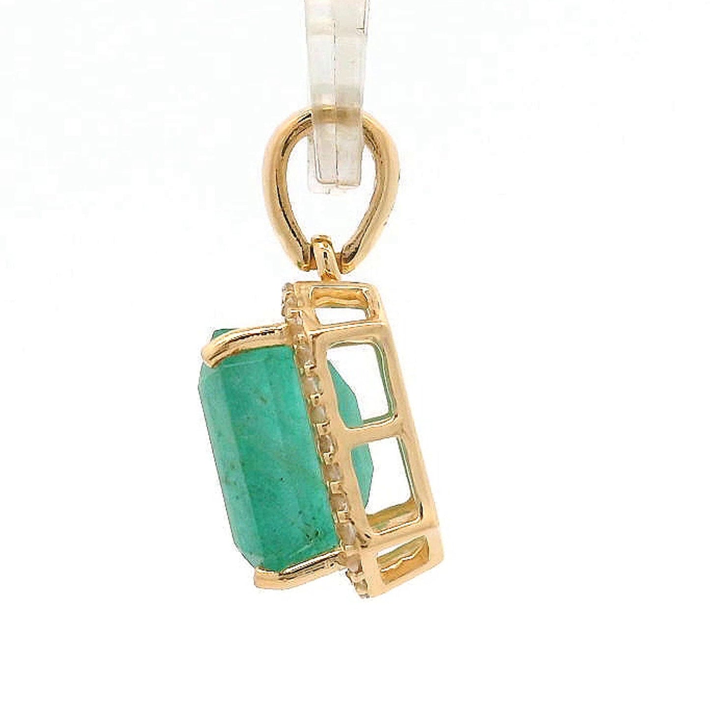 2.72 Ct Octagon Emerald 14K Gold Pendant