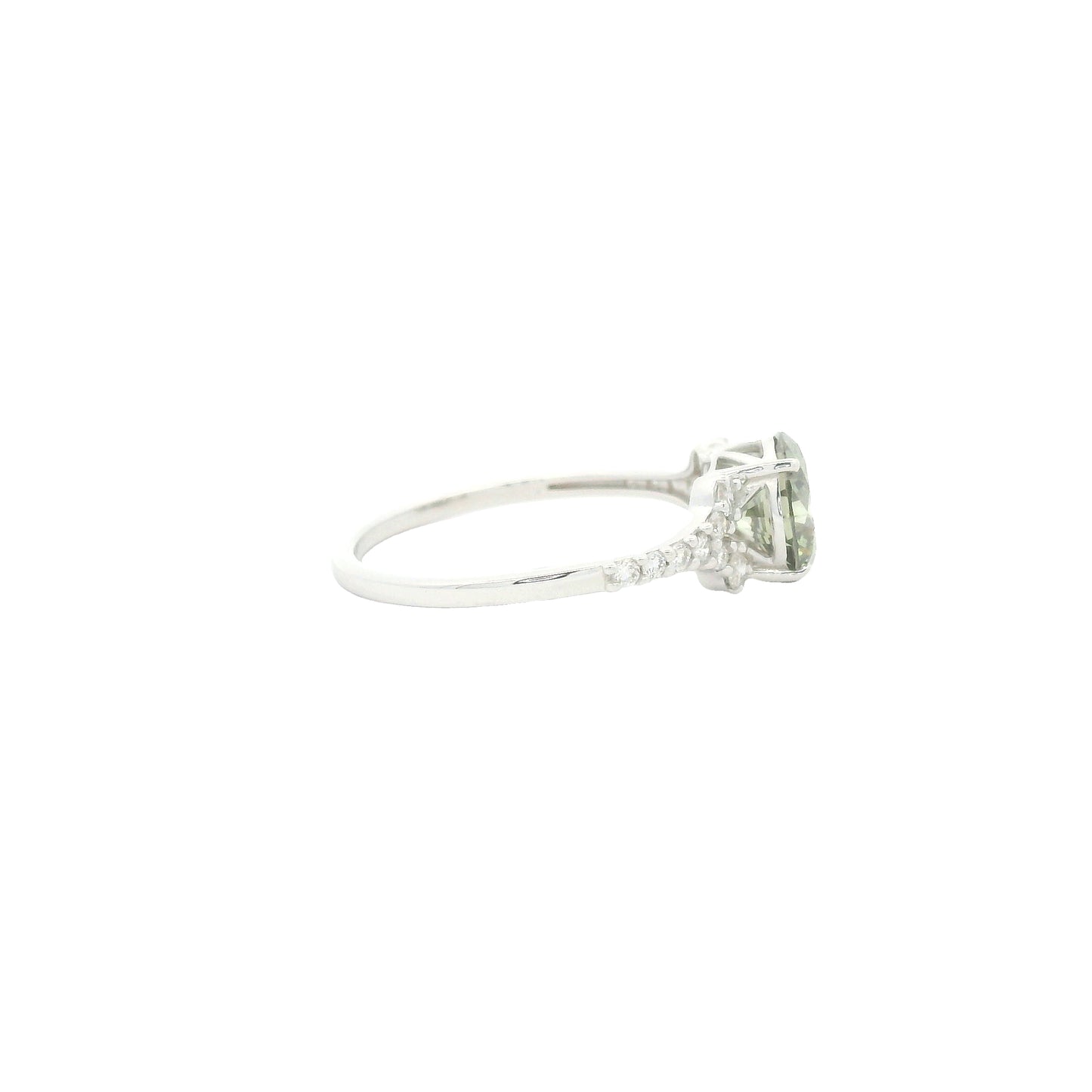 1.61 Carats Green Lab Grown Diamond 14K Gold Ring