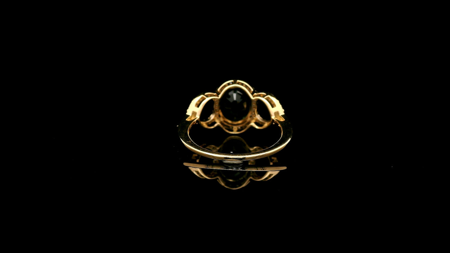 2.30 Ct Oval Natural Sapphire 14K Gold Ring