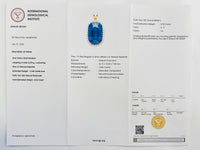 14.17 Ct Cushion Blue Sapphire 18K Gold Pendant