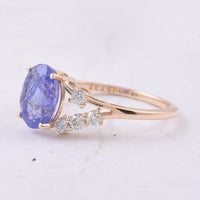 2.48 Ct Oval Natural Tanzanite 14K Gold Ring