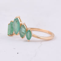 1.22 Ct Marquise Natural Emerald 14K Gold Ring