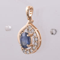 1.20 Ct Oval Natural Sapphire 14K Gold Pendant
