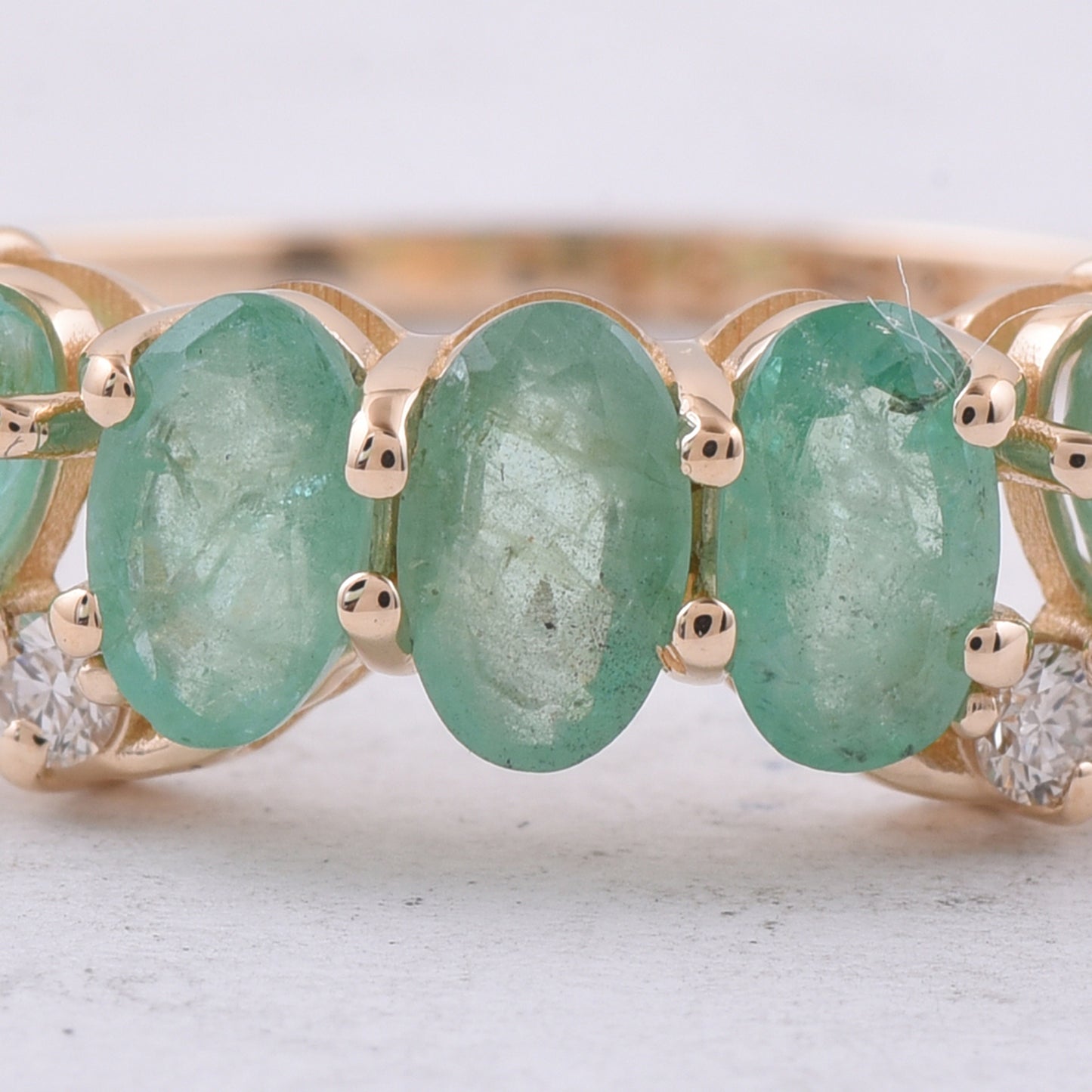 1.19 Ct Oval Natural Emerald 14K Gold Ring