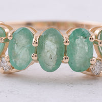 1.19 Ct Oval Natural Emerald 14K Gold Ring