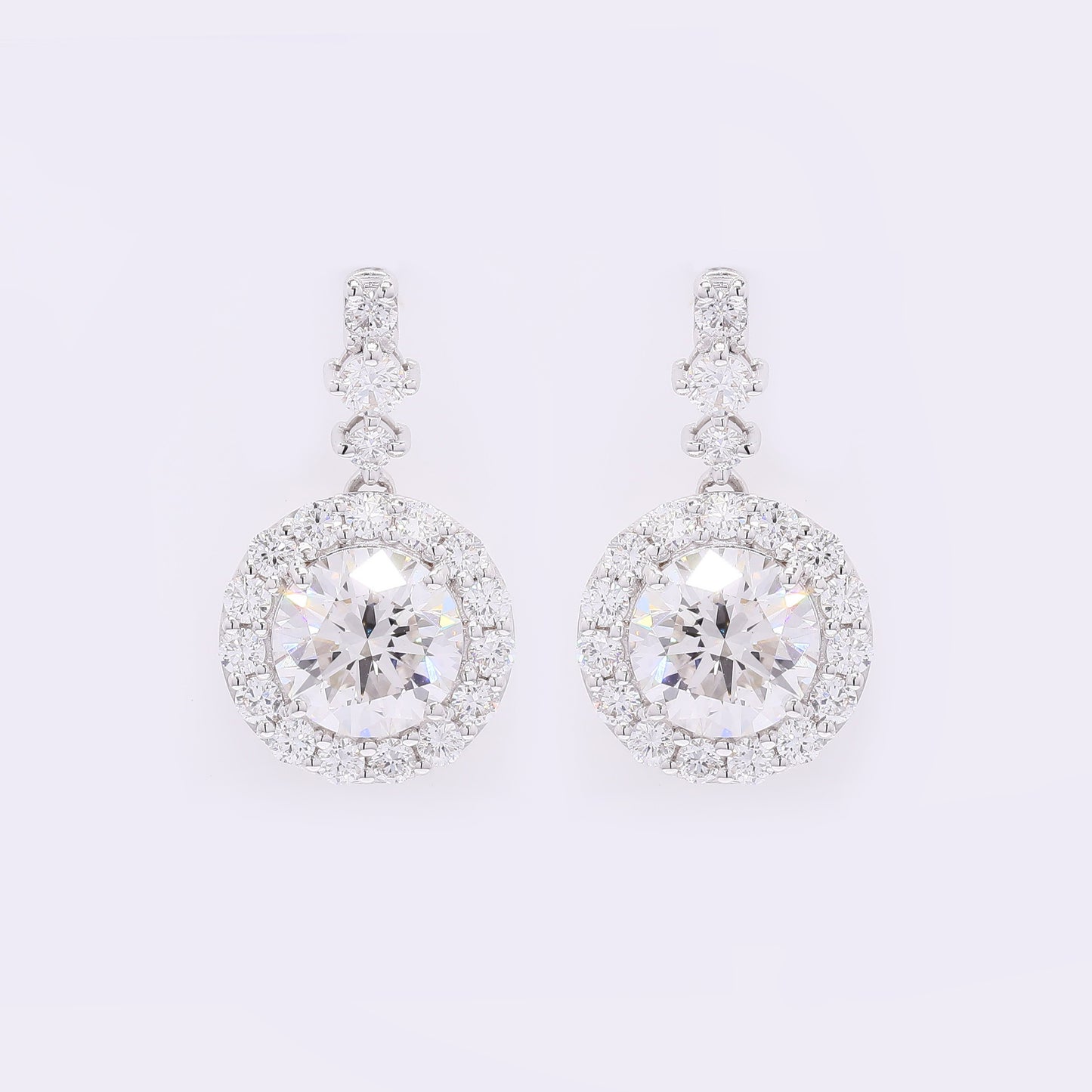 4.09 Carats Lab Grown Diamond 14K Gold Earrings