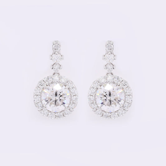 4.09 Carats Lab Grown Diamond 14K Gold Earrings