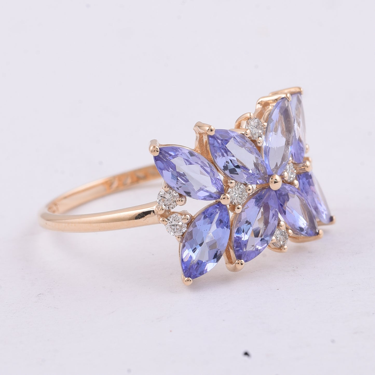 1.82 Ct Marquise Natural Tanzanite 14K Gold Ring