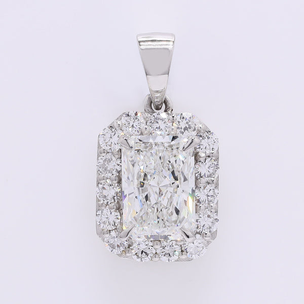 2.56 Carats Lab Grown Diamond 950 Platinum Pendant