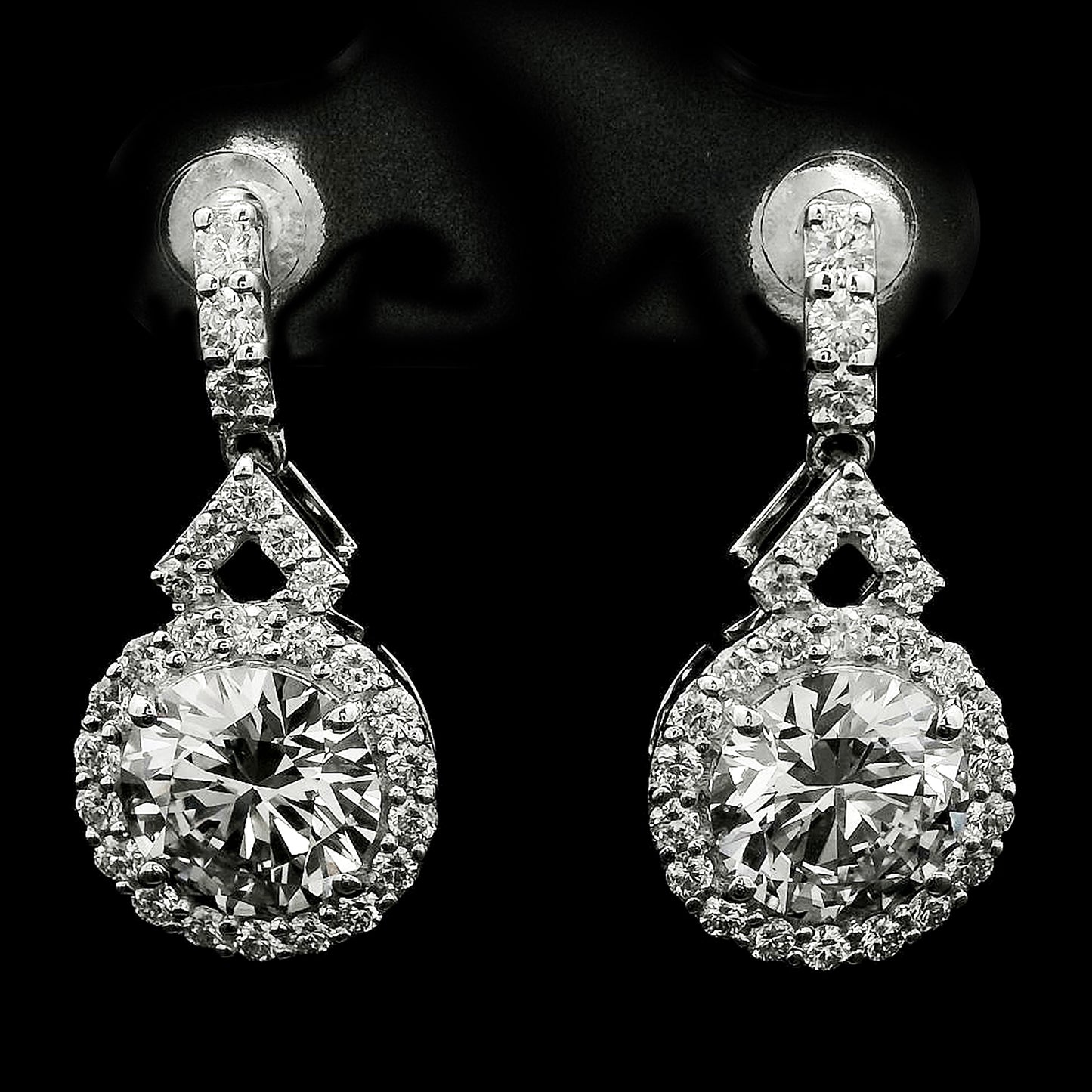 3.71 Carats Lab Grown Diamond 14K Gold Earrings
