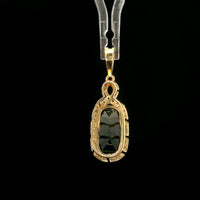 4.47 Ct Cushion Lab Grown Emerald 14K Gold Pendant