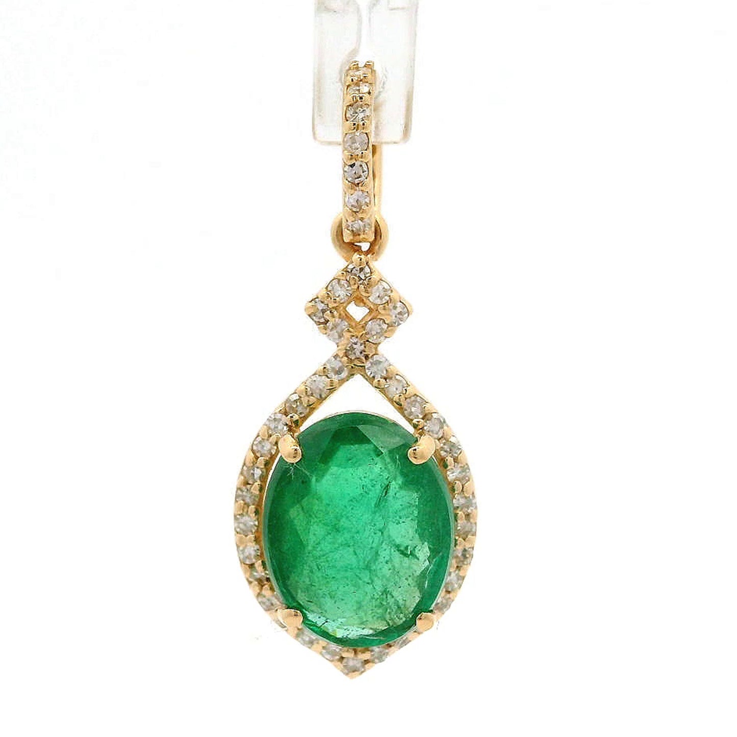 1.82 Ct Oval Emerald 14K Gold Pendant