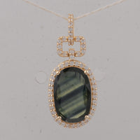 2.68 Ct Cushion Sapphire 9K Gold Pendant