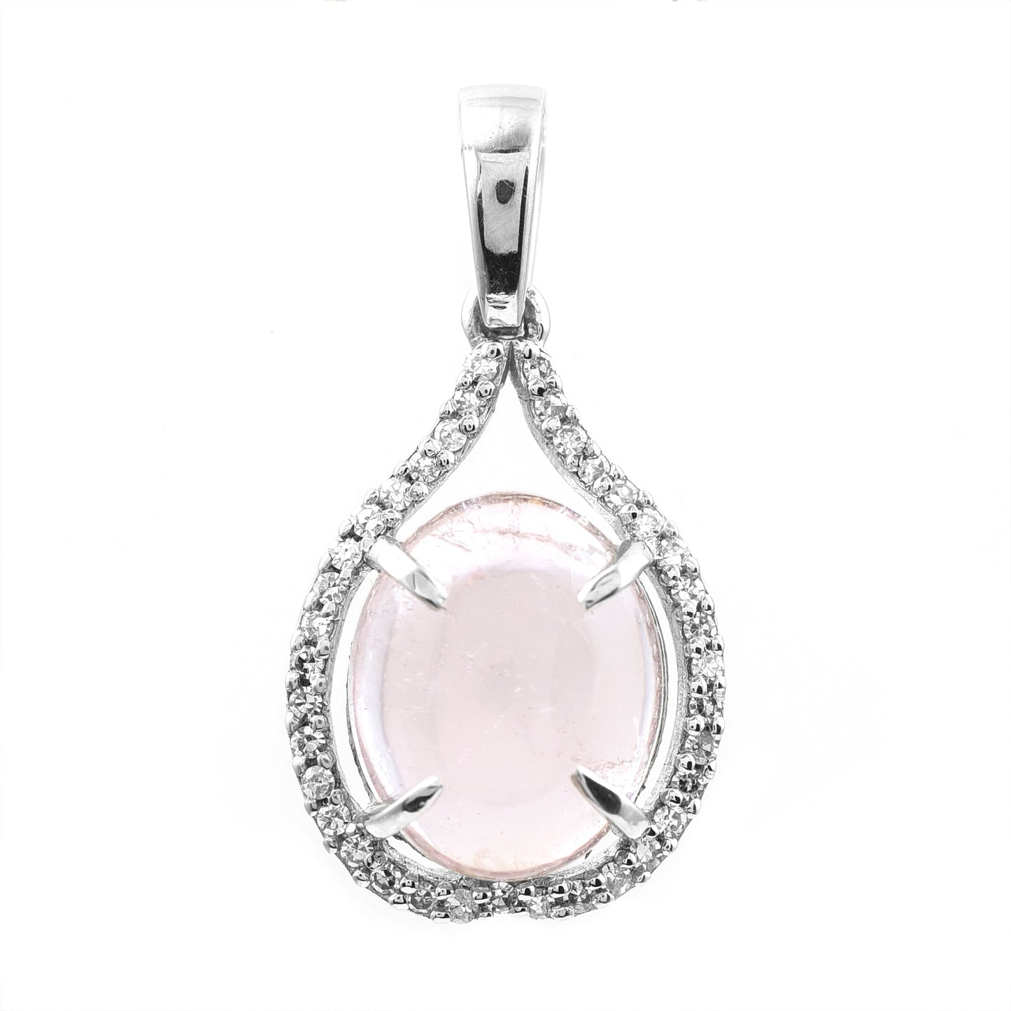 2.74 Ct Oval Cabochon Cut Natural Tourmaline 950 Platinum Pendant