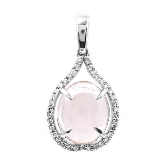 2.74 Ct Oval Cabochon Cut Natural Tourmaline 950 Platinum Pendant