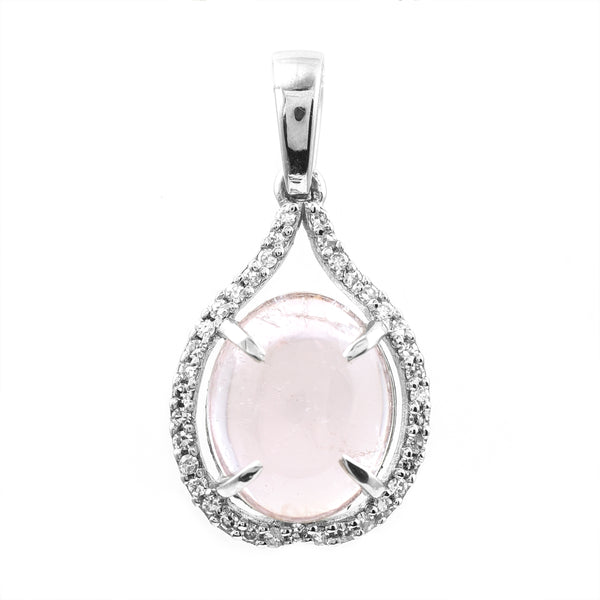 2.74 Ct Oval Cabochon Cut Natural Tourmaline 950 Platinum Pendant
