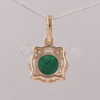 1.07 Ct Round Emerald 9K Gold Pendant