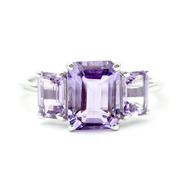 3.35 Ct Octagon Amethyst 925 Sterling Silver Ring