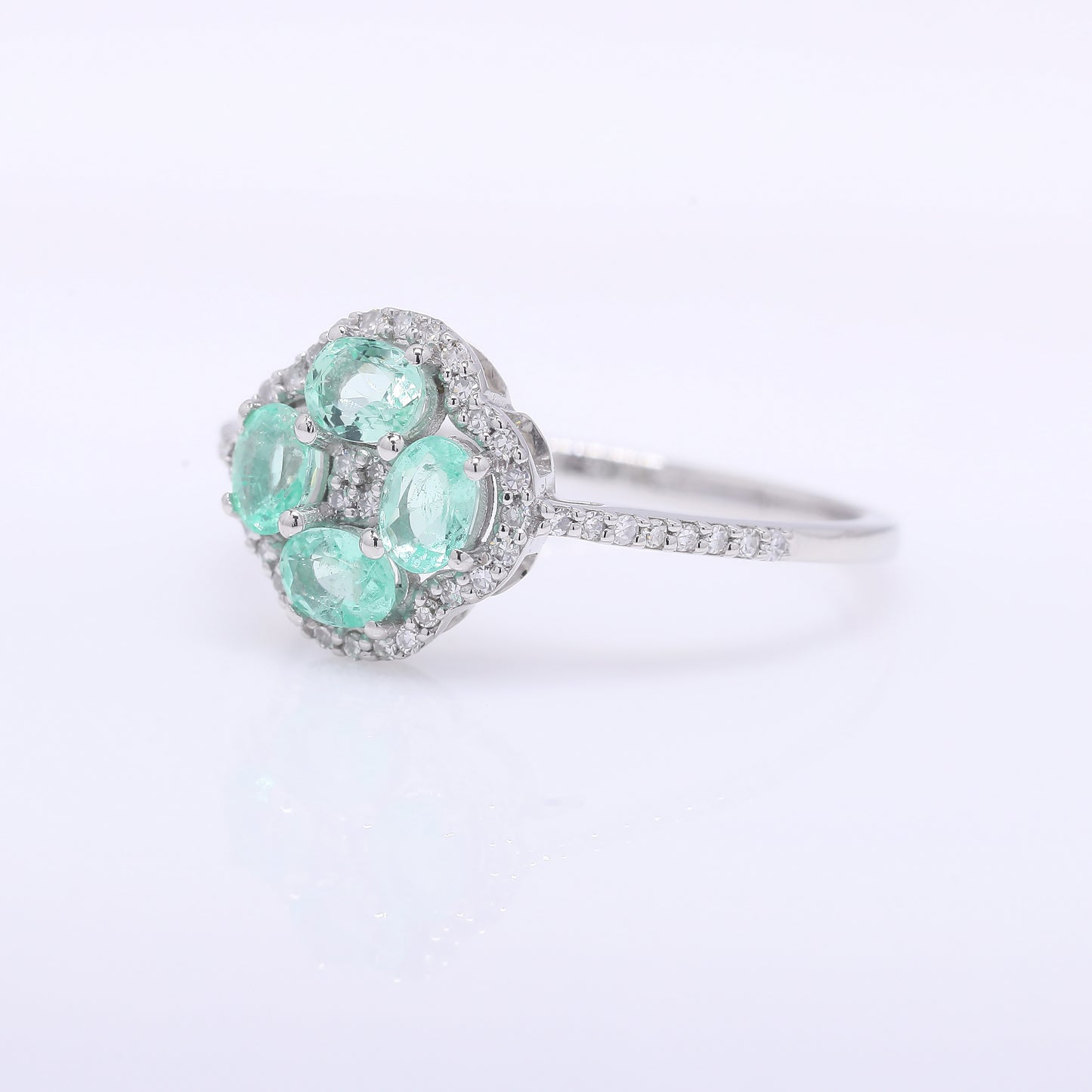 0.78 Ct Oval Mixed Cut Natural Emerald 950 Platinum Ring