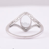 1.58 Ct Oval Mixed Cut Natural Aquamarine 950 Platinum Ring
