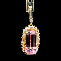 6.27 Ct Cushion Kunzite 14K Gold Pendant