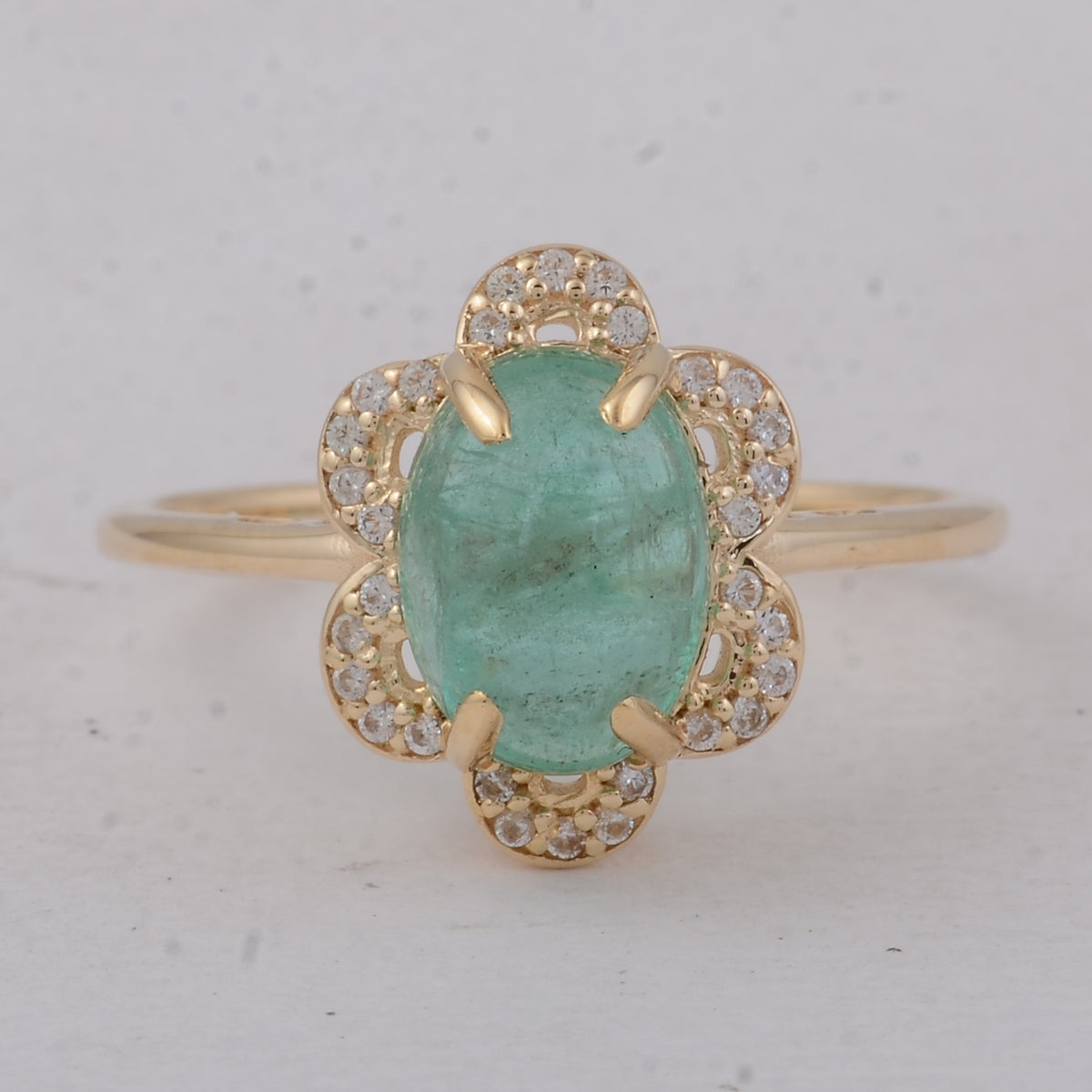 2.39 Ct Oval Emerald 9K Gold Ring