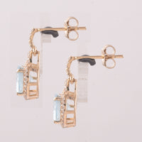 3.16 Ct Oval Aquamarine 9K Gold Earrings