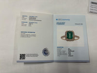 1.92 Ct Octagon Step Cut Natural Emerald 14K Gold Ring