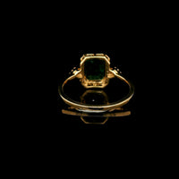 1.58 Ct Octagon Step Cut Natural Emerald 14K Gold Ring