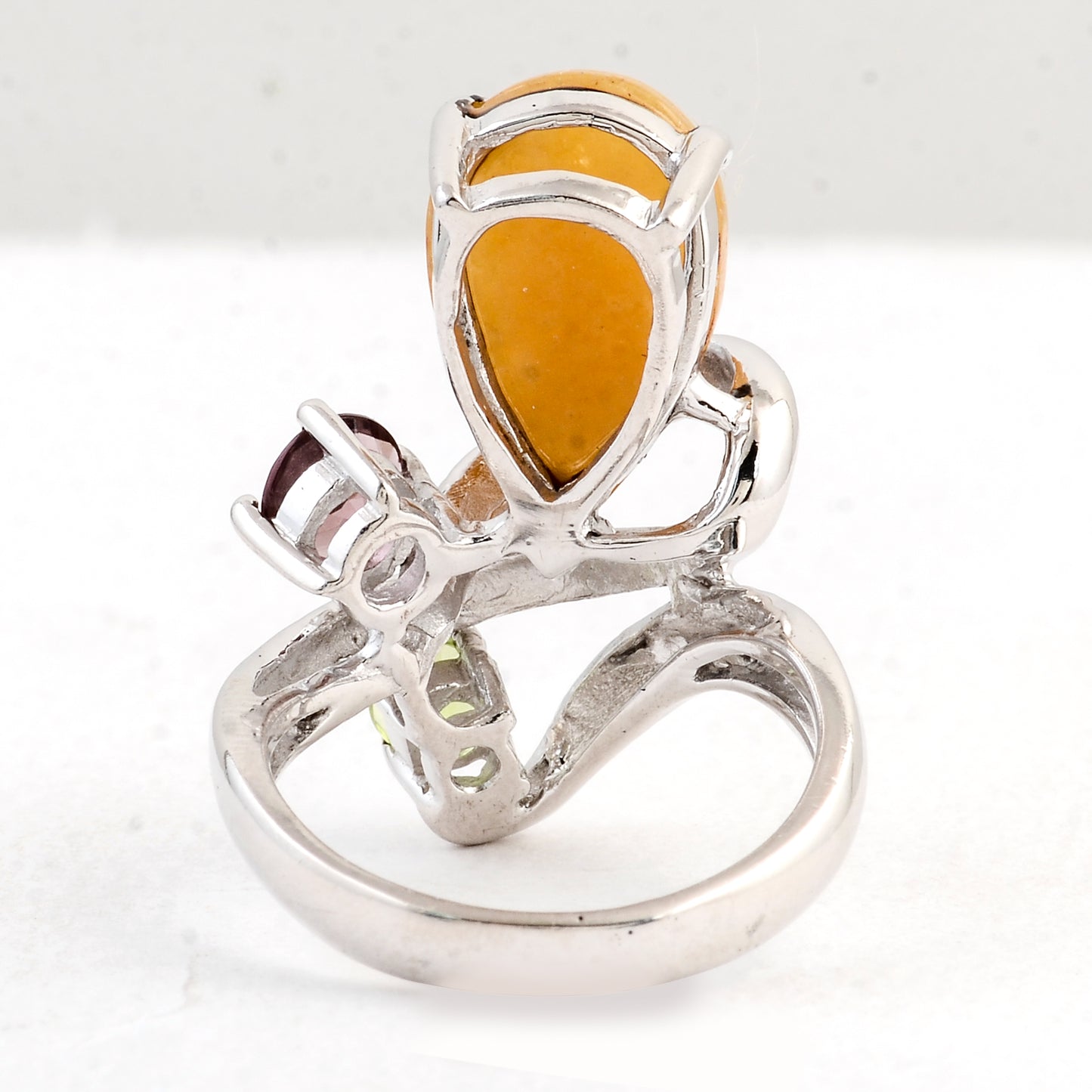 9.56 Ct Honey Jade Rhodolite 925 Sterling Silver Ring