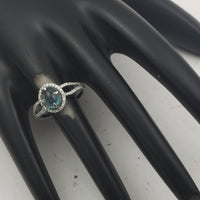 1.50 Ct Oval Cabochon Cut Natural Tourmaline 950 Platinum Ring