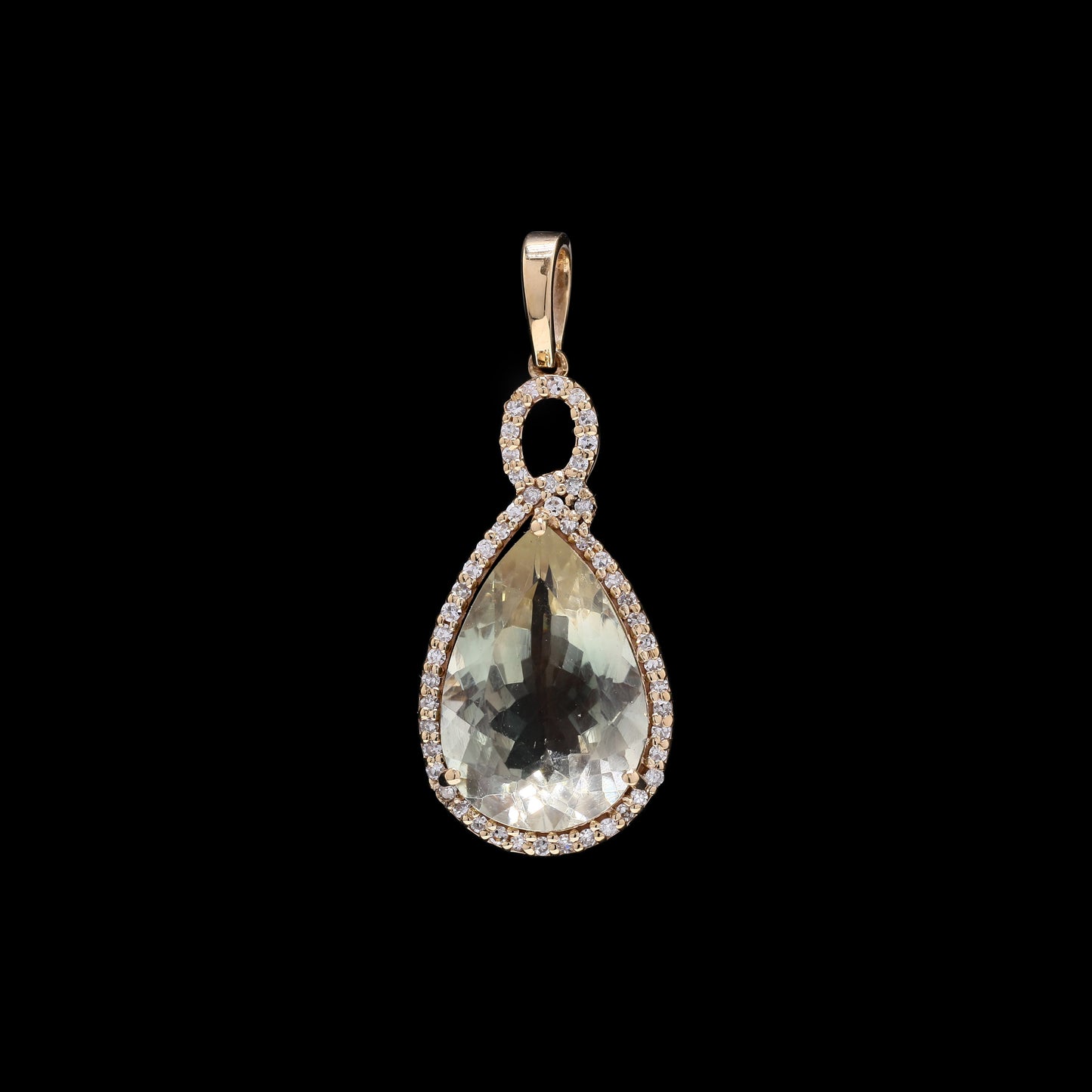 4.10 Ct Pear Mixed Cut Natural Sunstone 14K Gold Pendant