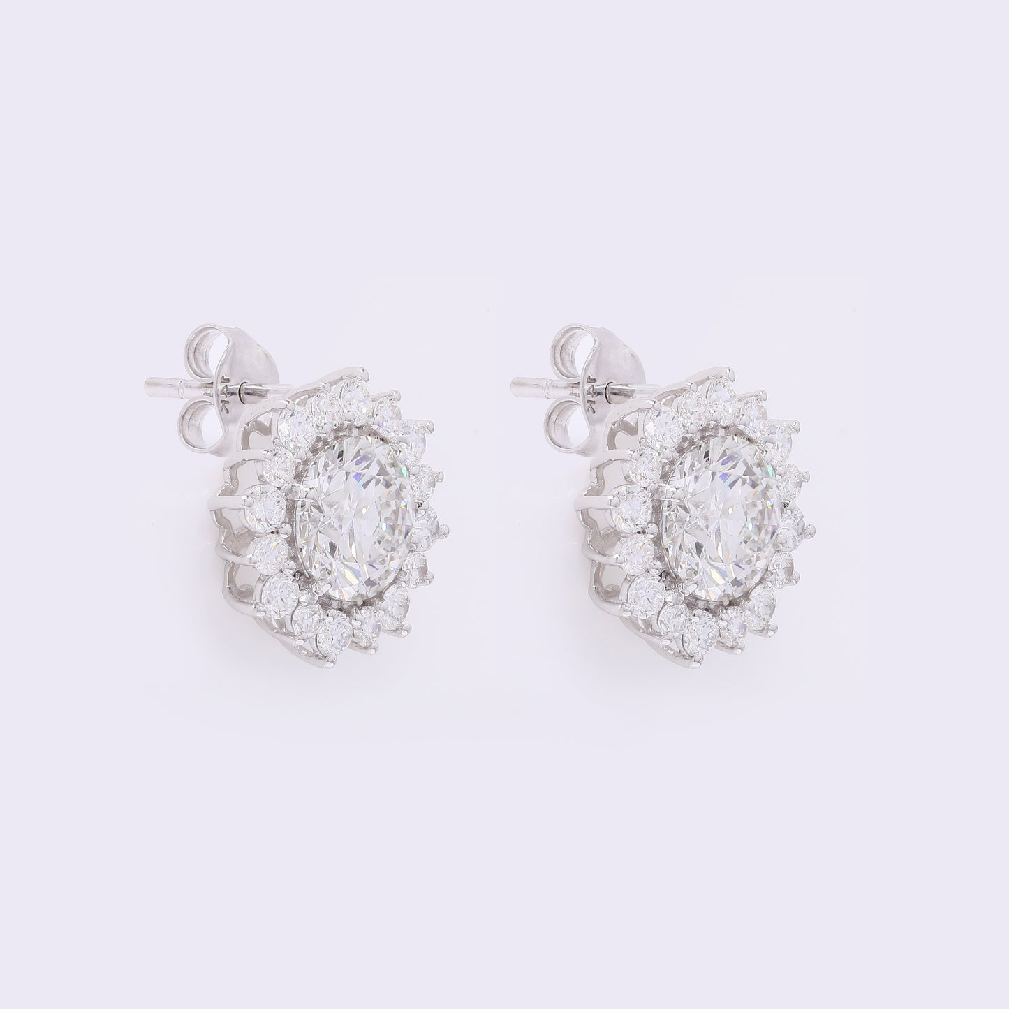 3.91 Carats Lab Grown Diamond 14K Gold Earrings