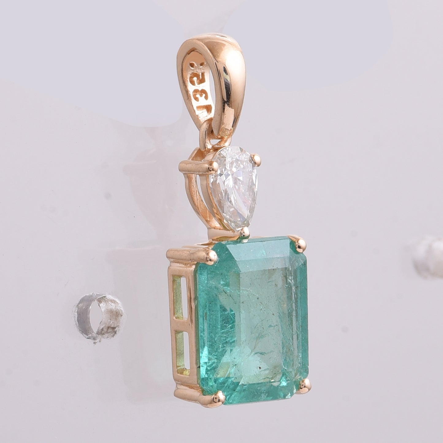 2.08 Ct Octagon Emerald 14K Gold Pendant