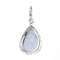 3.42 Ct Pear Mixed Cut Natural Aquamarine 950 Platinum Pendant